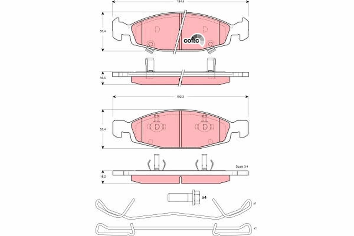 წინა სამუხრუჭე ხუნდი JEEP Cherokee 1983-2001 Grand Cherokee 1998-2005