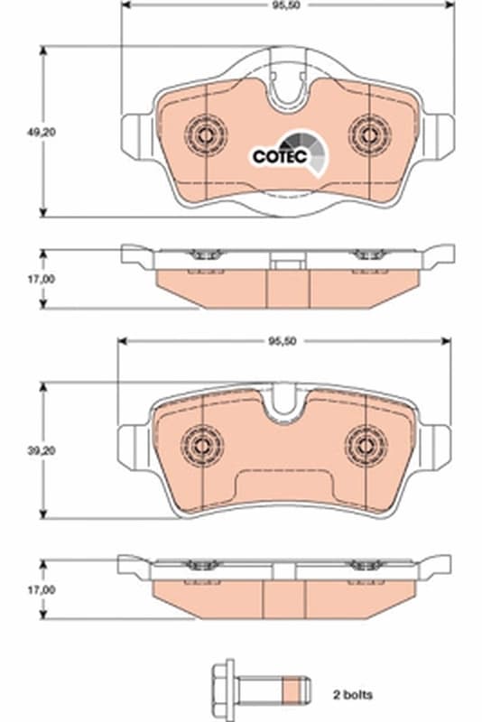 უკანა სამუხრუჭე ხუნდი MINI Cooper